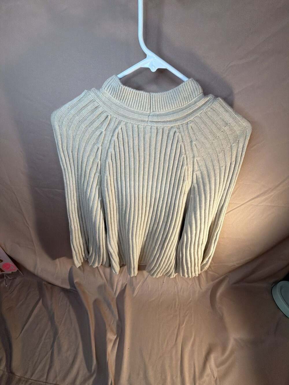 ba&sh Ribbed Mock Neck Sweater Ivory - Picture 8 of 10